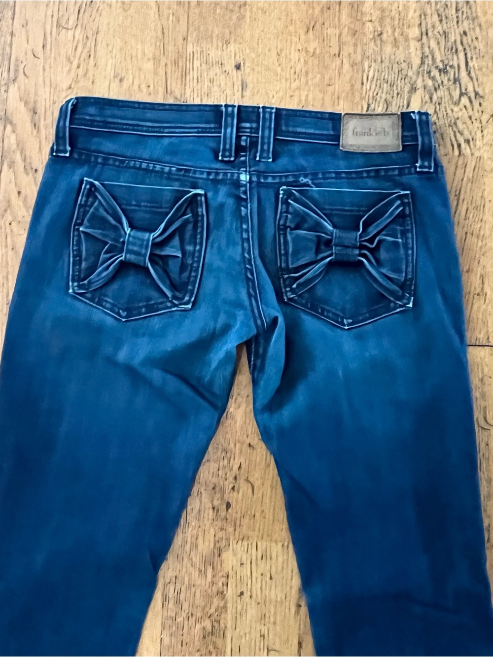 Frankie B. Bow-Pocket Dark Blue Skinny Jean